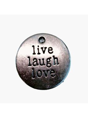 Live Laugh Love Pendant Charm Inspiration  Totem Silver Metal Medal
